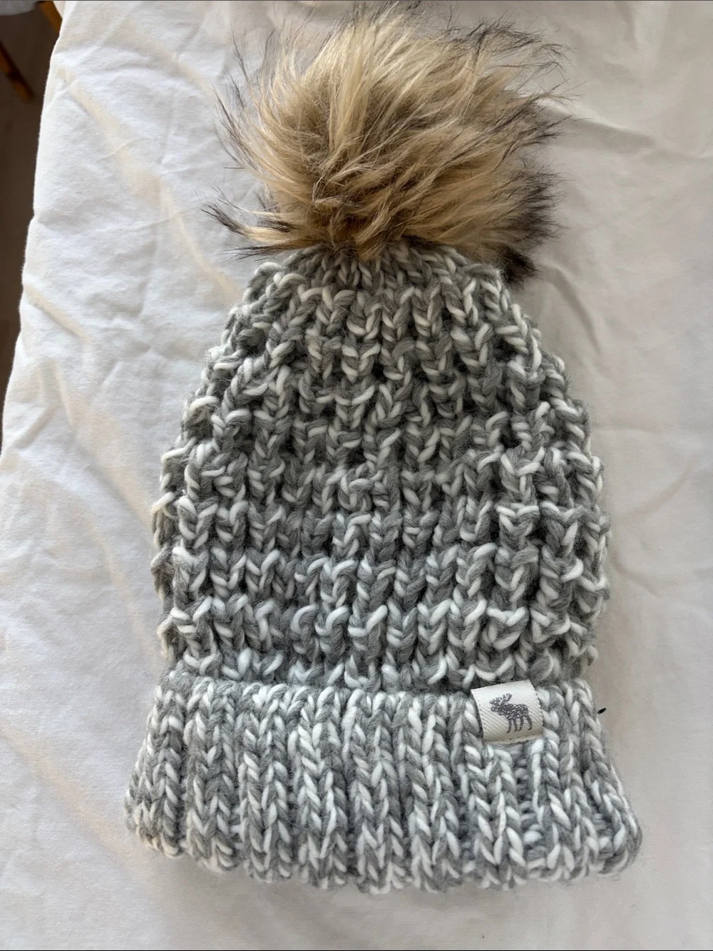 Abercrombie & Fitch Kids Chunky Knit Pom Beanies - Gray, Olive, Pink